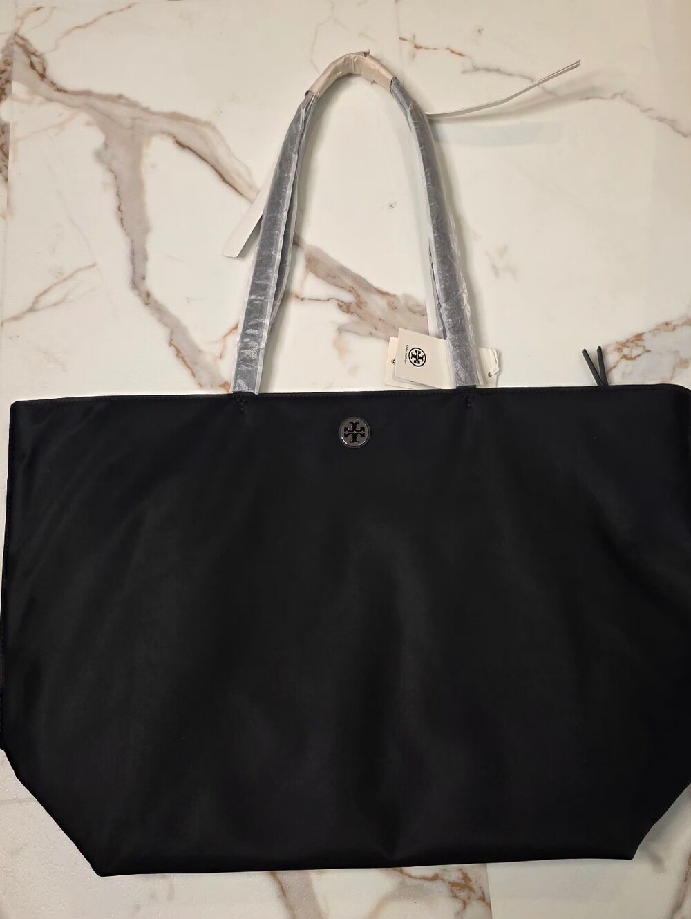 Tory Burch Black Nylon Large Tote